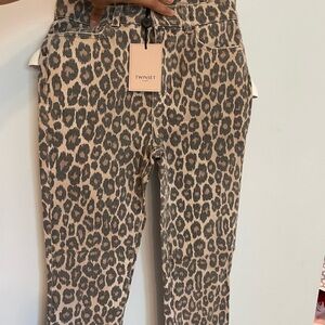Twin-Set Leopard Print Skinny Pants